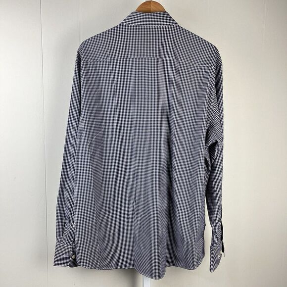 Peter Millar Summer Comfort Shirt Long‎ Sleeve Blue Plaid Timuquana CC Mens XL - Picture 5 of 6